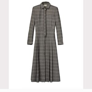 Zara Gray Plaid Long Sleeve Dress